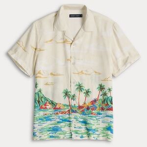 Tropical Print button down shirt